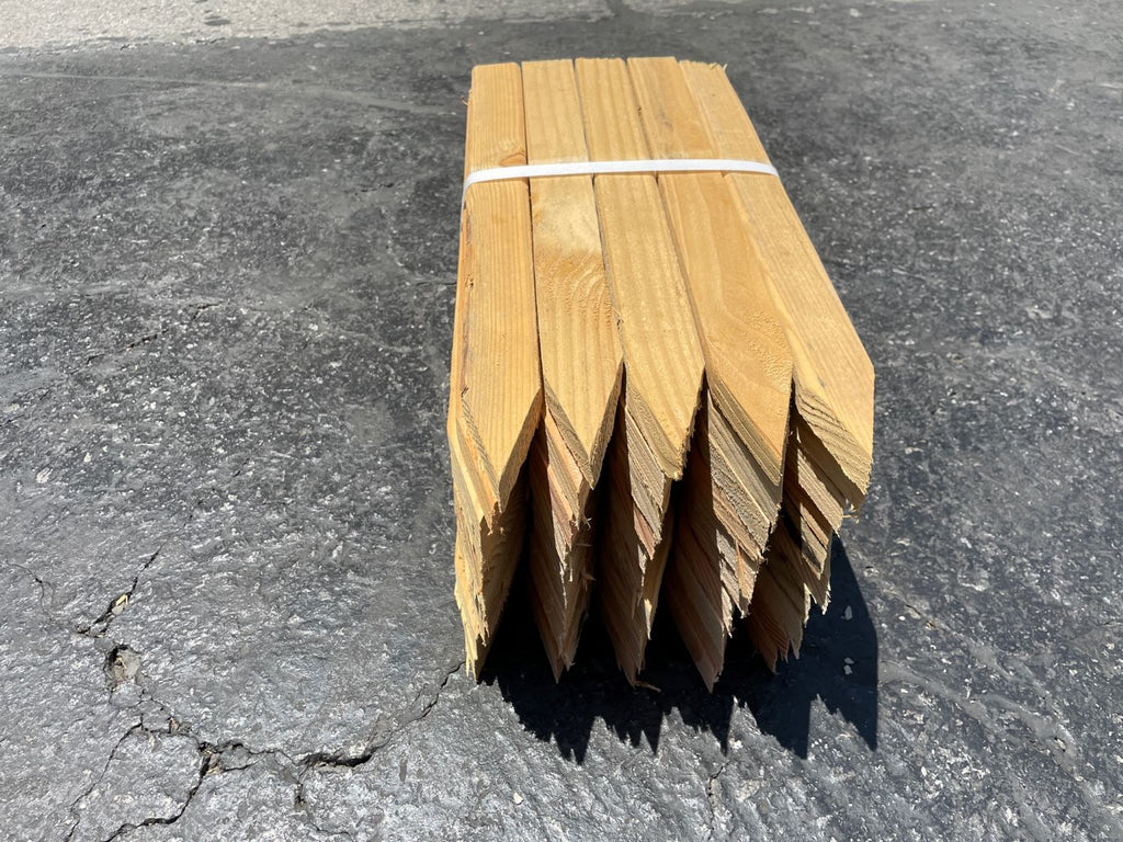 18" Wooden Grading Stakes - Garden Stakes, Concrete Forms - 1" x 2" x 18" (50 Bundle) - Made In The USA