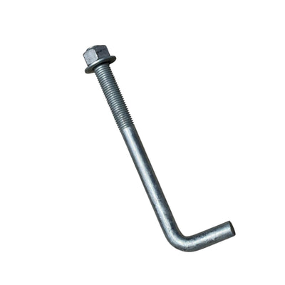 1" x 12" Threaded Concrete Anchor L-Bolts (Nuts & Washers Included) - Galvanized