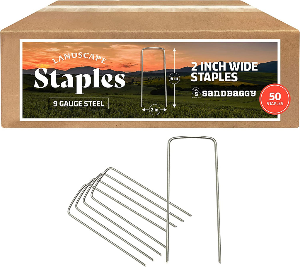 2" wide landscape fabric staples (box of 50)