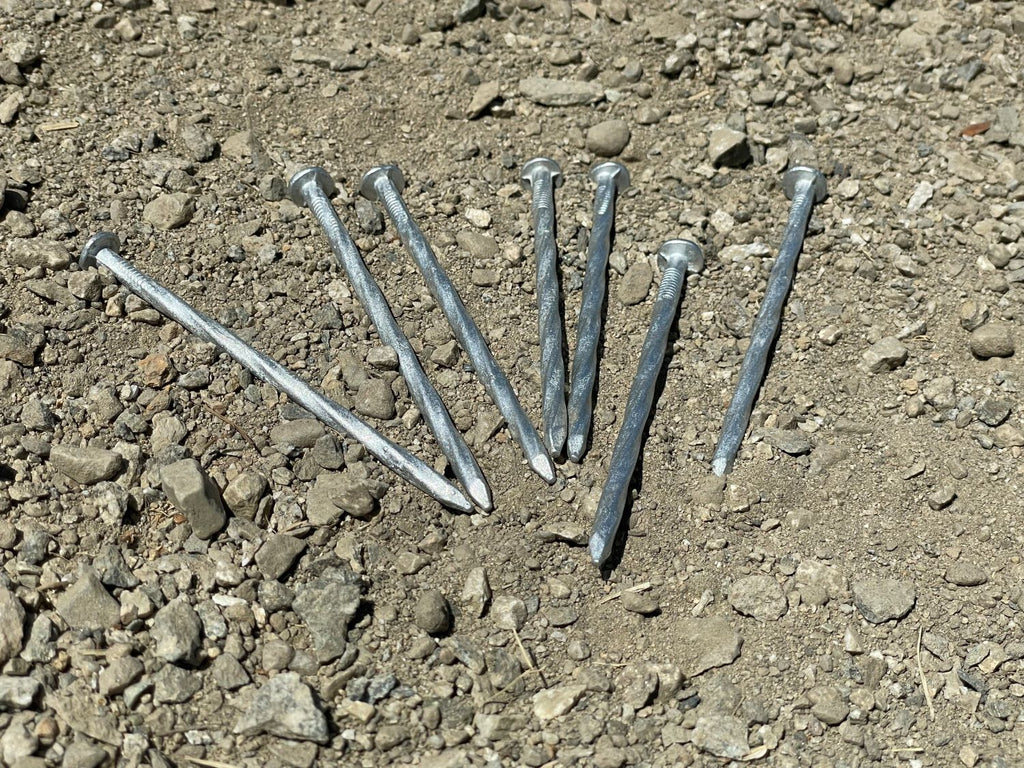 4 in. Galvanized Spiral Artificial Turf Nails - 7 Gauge Steel