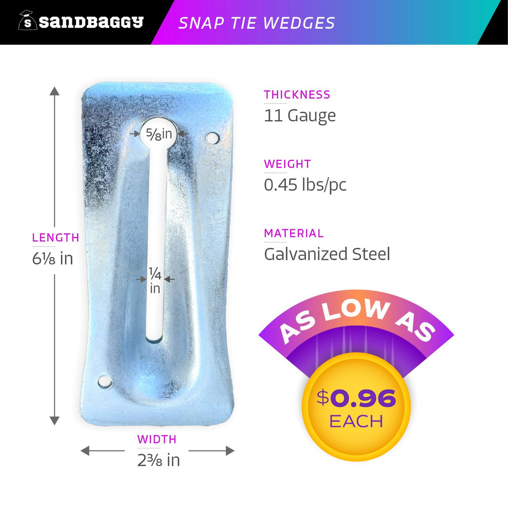 Galvanized Steel Snap Tie Wedges - Wholesale Pricing â Sandbaggy
