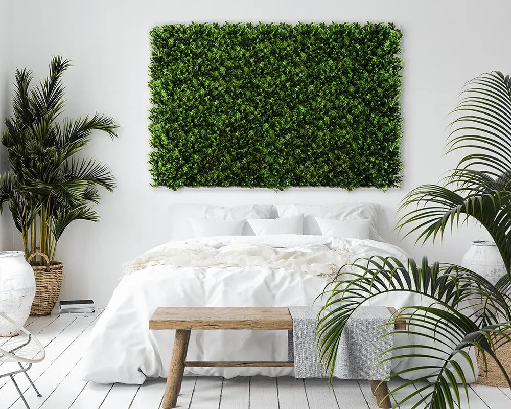 Jade faux greenery wall DIY indoor installation