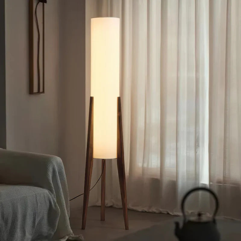 Klarako Japanese Solid Walnut Wood Floor Lamp – Sandbaggy