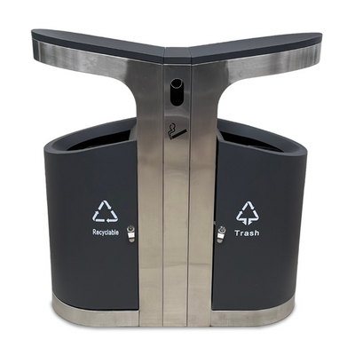 Outdoor Waste & Ash Receptacle white background product picture
