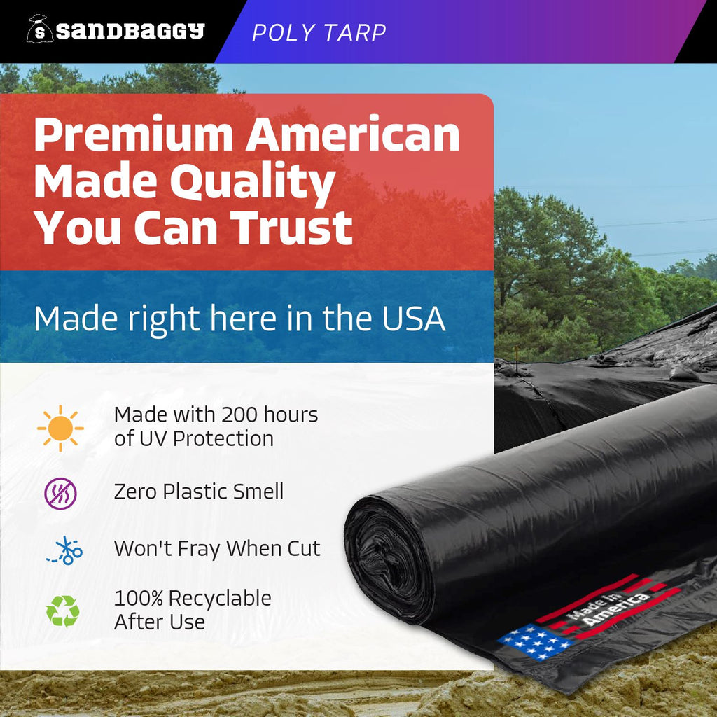 quality tarps Black Poly Tarps - Roofing, Construction, Gardening
