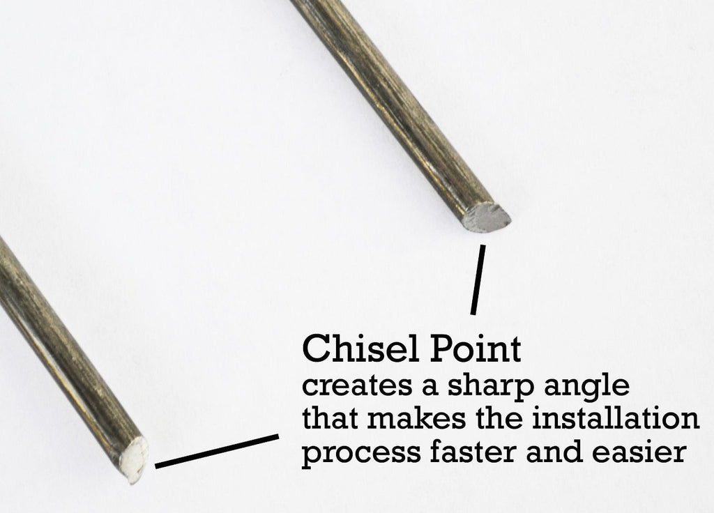 Chisel Point creates a sharp angle for easy installation