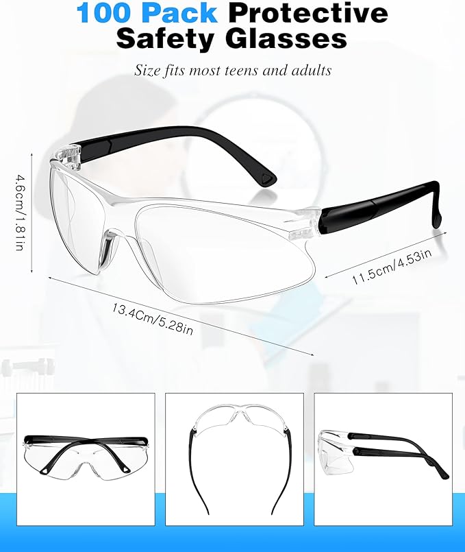 work safety glasses one size fits all for men women adults teenagers