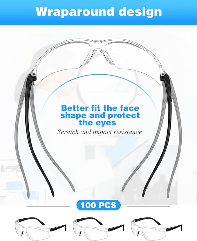 scratch and impact resistant safety glasses