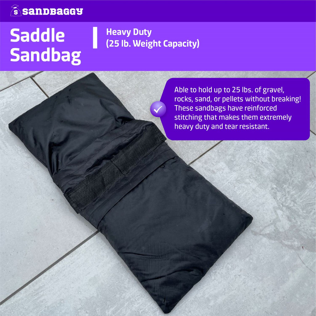 heavy duty fillable nylon saddle sandbags hold up to 25 lbs