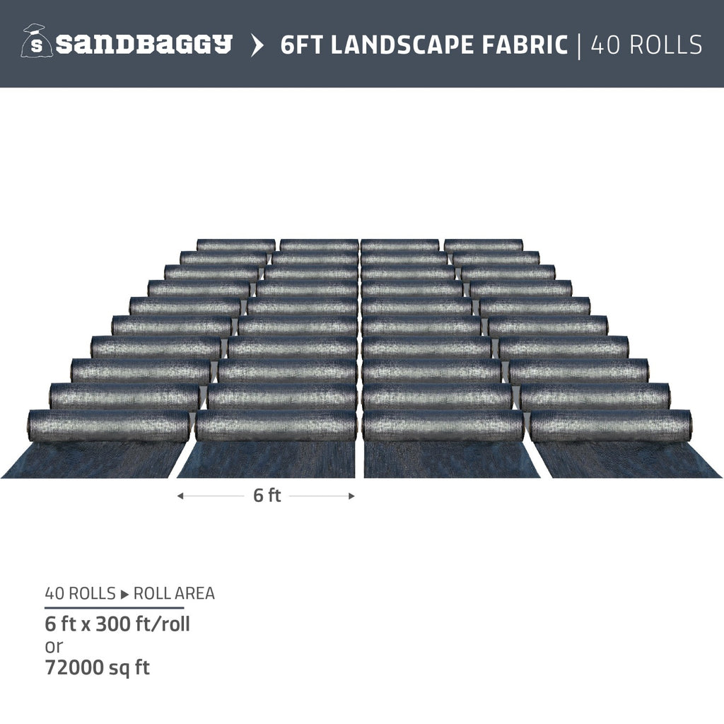6 ft x 300 ft landscape fabric weed barrier in bulk (40 Rolls)