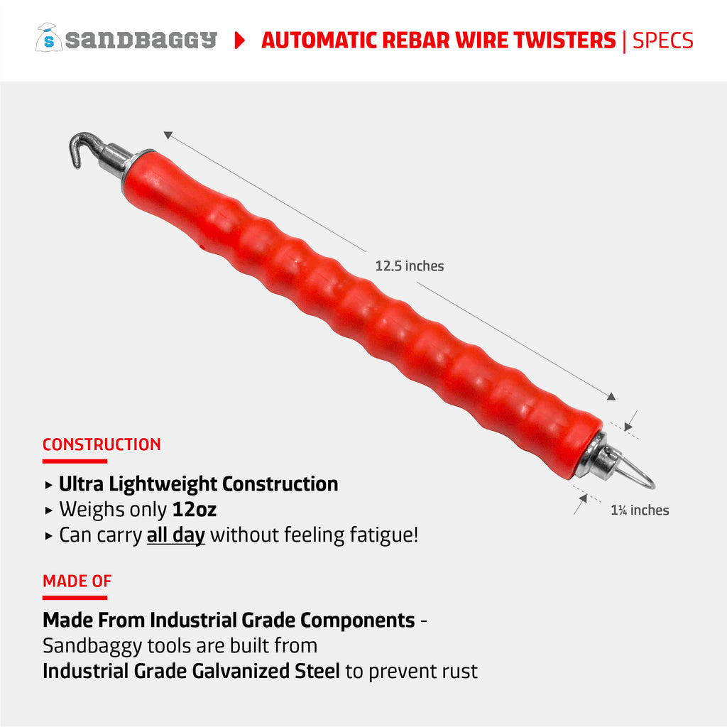 lightweight 12.5 inch automatic rebar tie wire twister