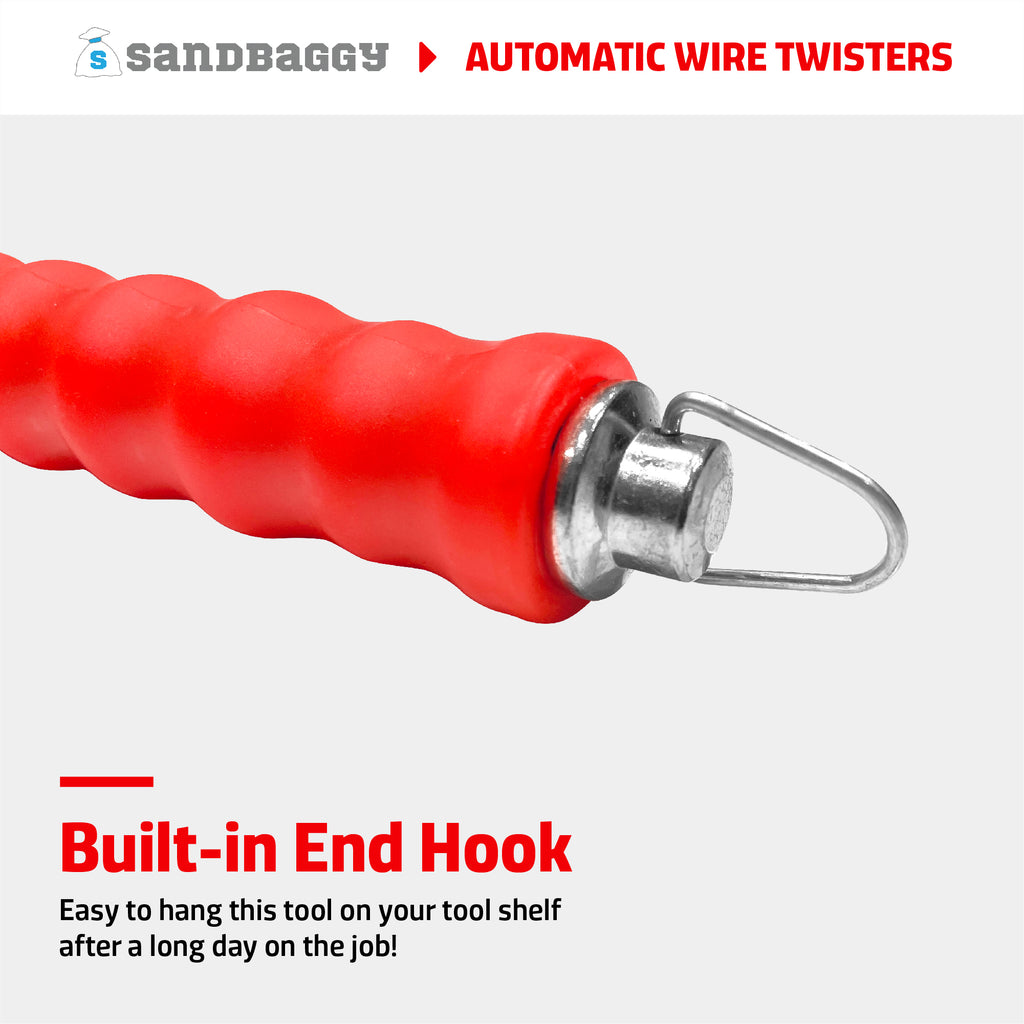 automatic wire twister tool with loop end for hanging
