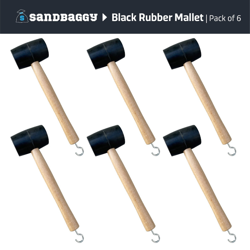 6 pack of Black Rubber Mallets for sale at $7.50 each