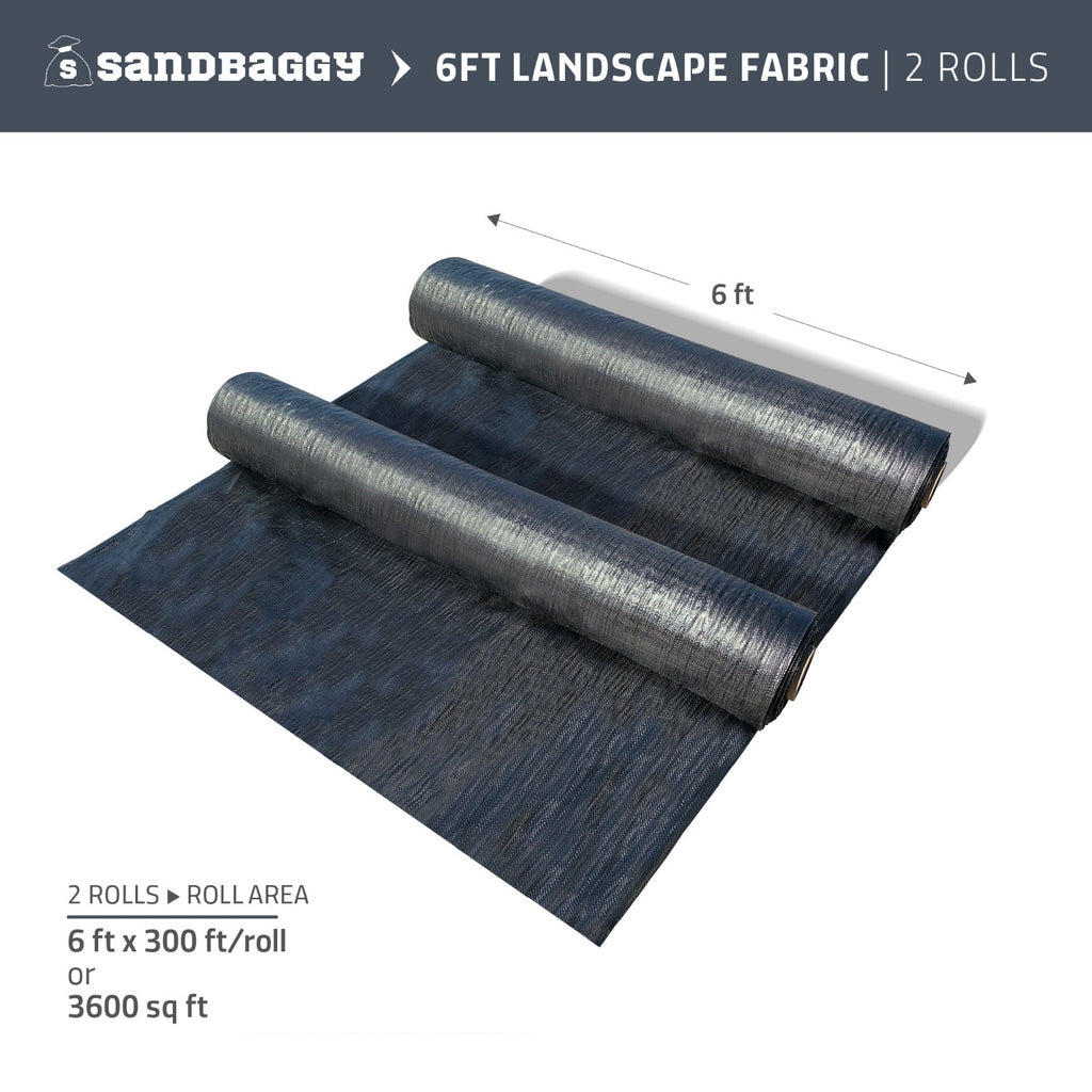 6 ft x 300 ft landscape fabric weed barrier for sale (2 Rolls)