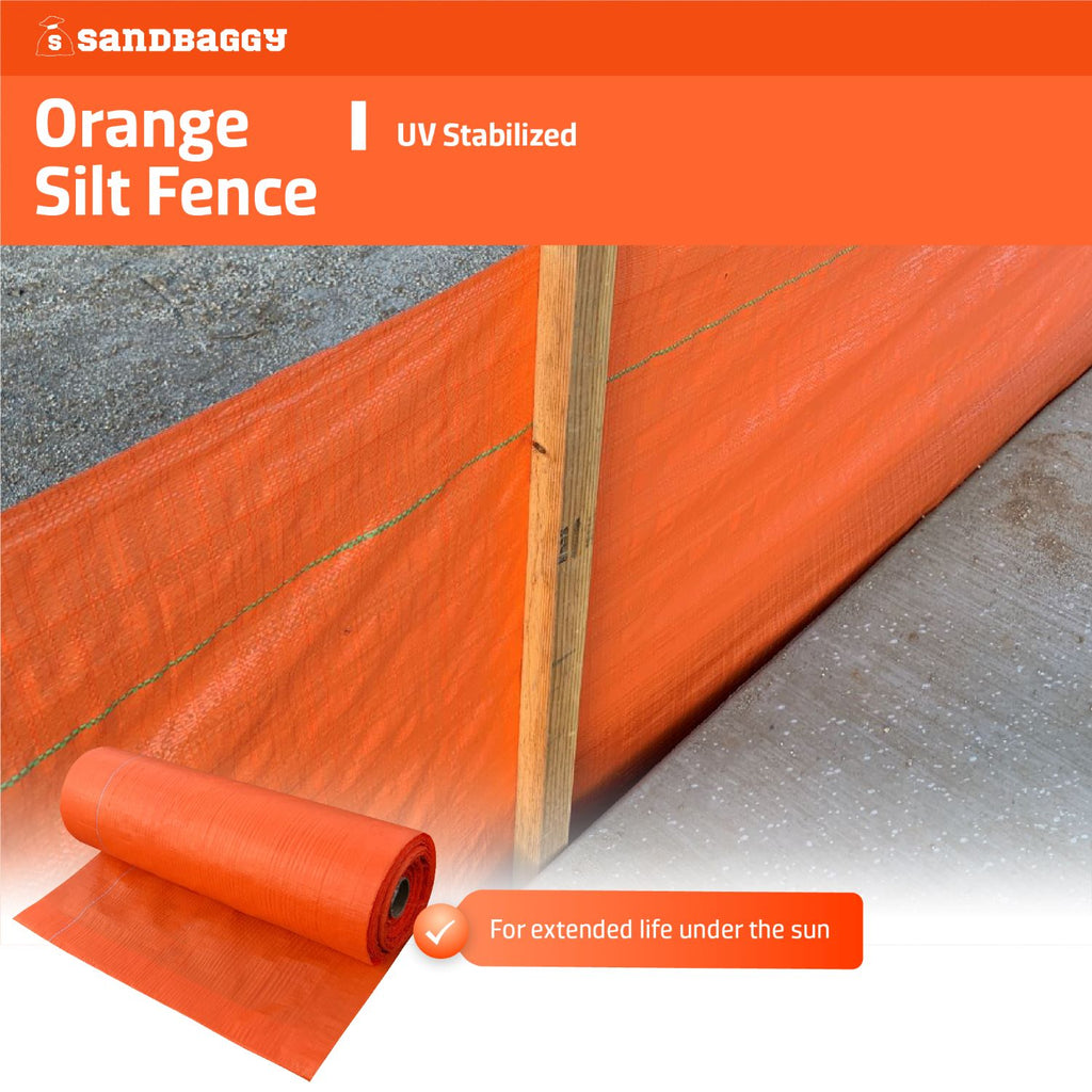 UV Stabilized Orange Silt Fence