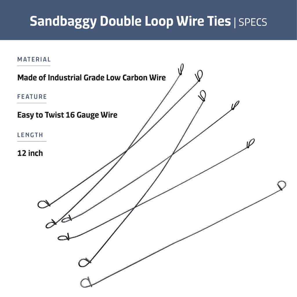 12" double loop ties 16 Gauge