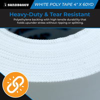 White Vapor Barrier Tape – 4" x 60 Yd, 9 Mil Polyethylene - USA Made