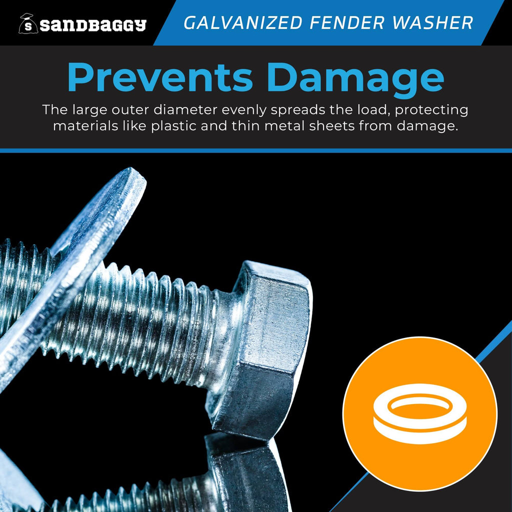 1/2” x 2” Galvanized Fender Washer (Zinc Plated)