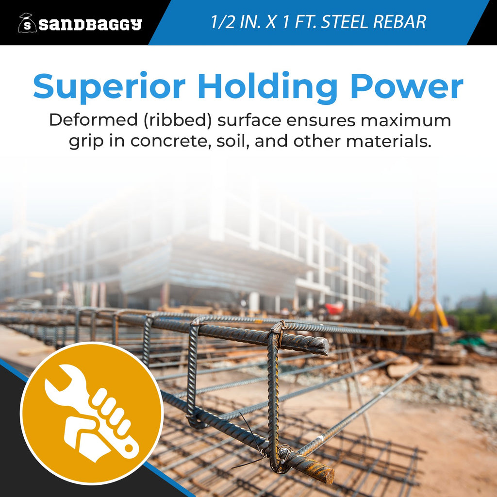 1/2 in. x 1 ft. Steel Rebar #4