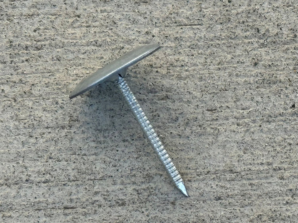 1-1/2" Metal Cap Fluted Masonry Nails - Galvanized (appx. 65 nails / lb)