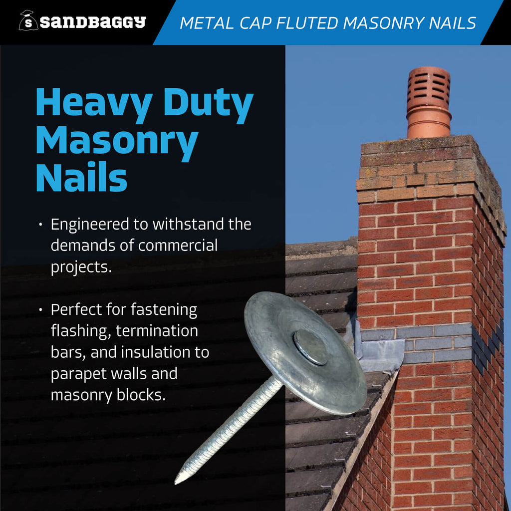 heavy duty metal cap fluted masonry nails