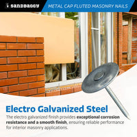 galvanized metal cap fluted masonry nails