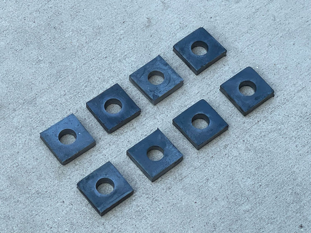 1-1/2 inch x 1-1/2 inch steel flat square washers - 5/8" anchor bolt diameter