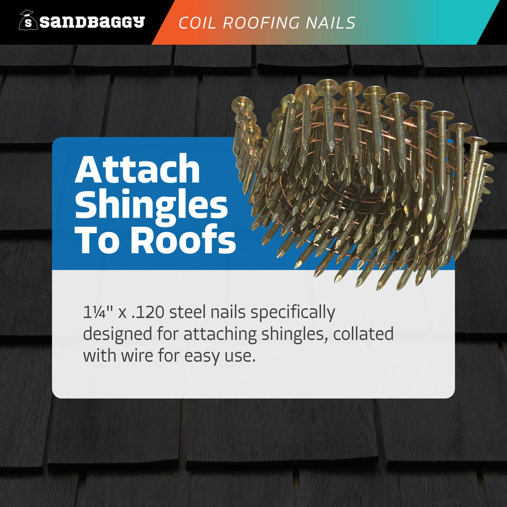 1-1/4" coil roofing nails for roof shingles