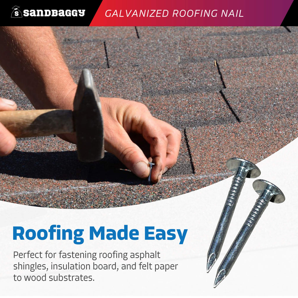 1-1/4" galvanized roofing nails for asphalt shingles