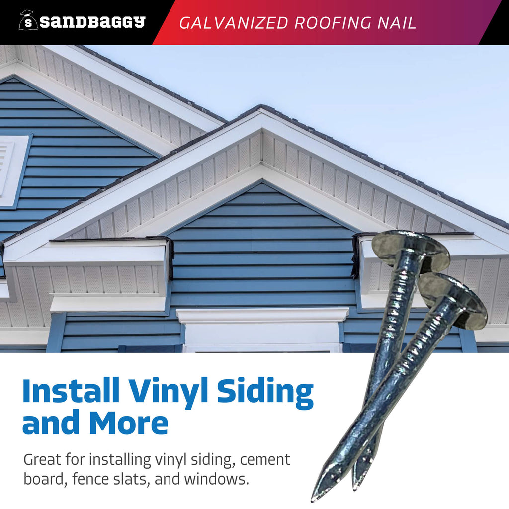 1-1/4" galvanized roofing nails for vinyl siding