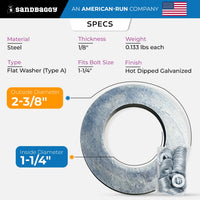 1-1/4 Hot Dipped Galvanized Washer