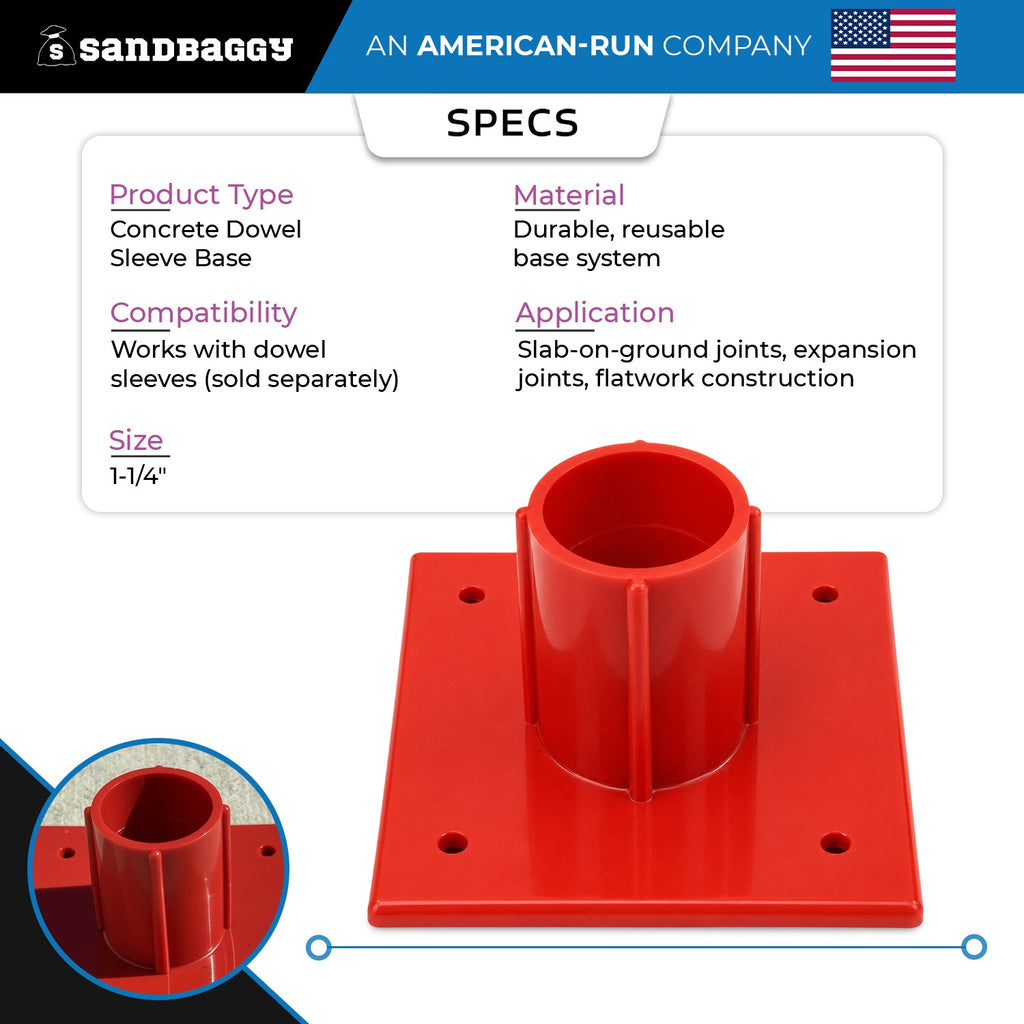 1-1/4 concrete dowel sleeve base