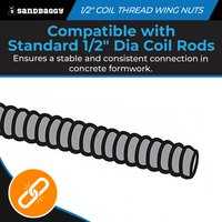 1/2" Coil Thread Wing Nut