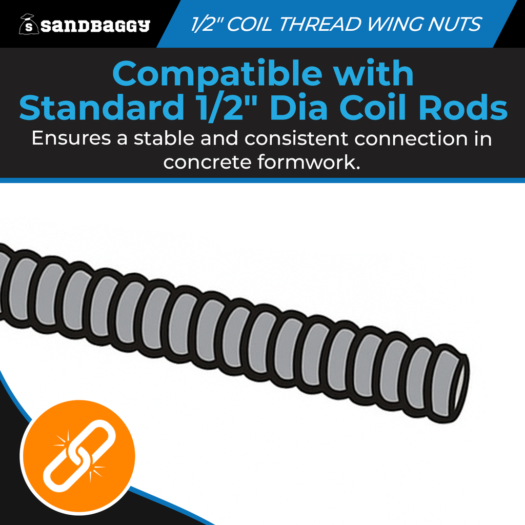1/2" Coil Thread Wing Nut