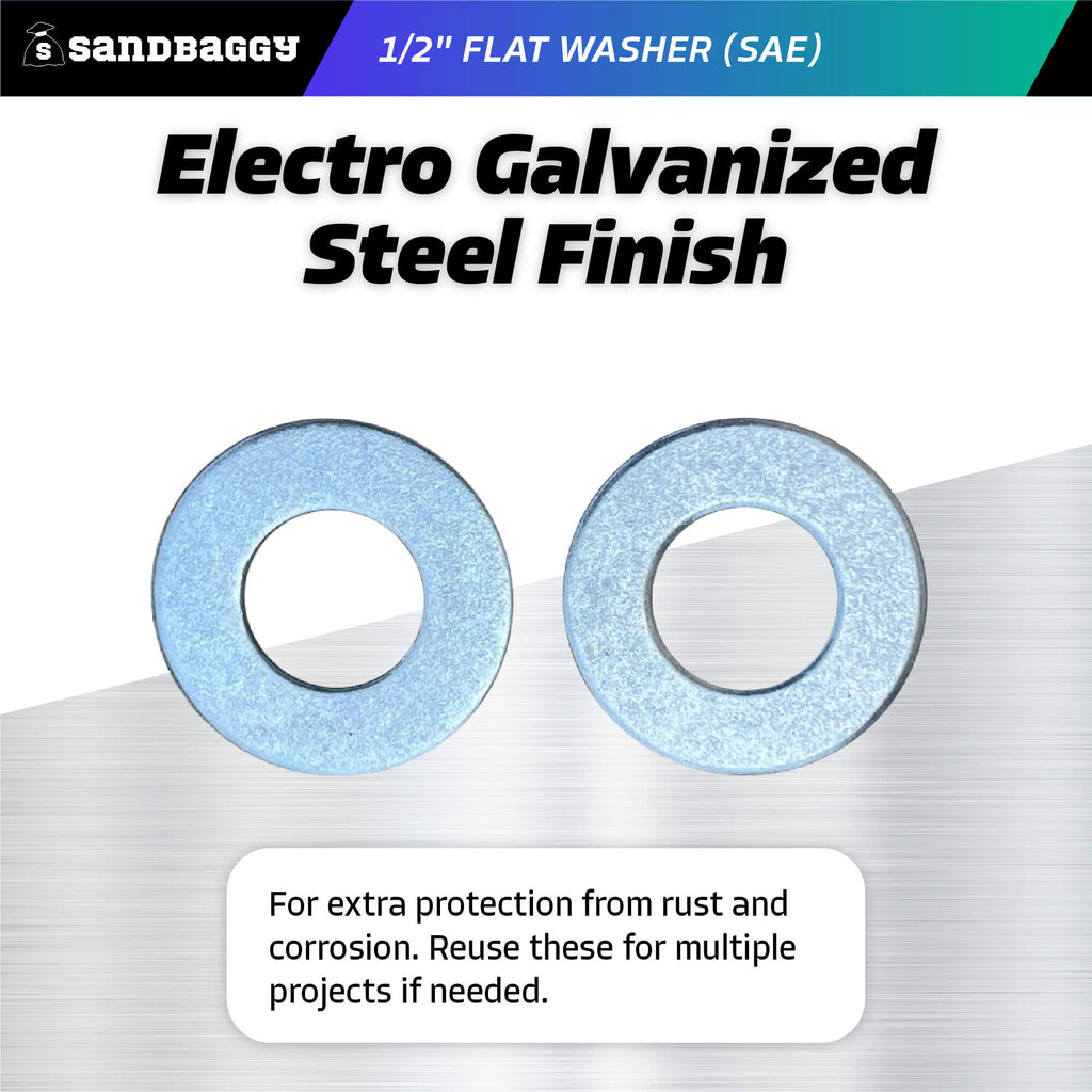 electro galvanized 1/2 inch steel flat washer