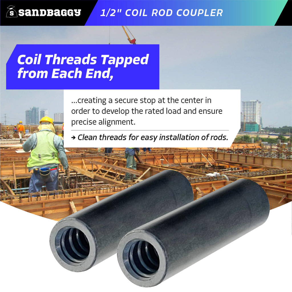 1/2" coil rod coupler - center stop