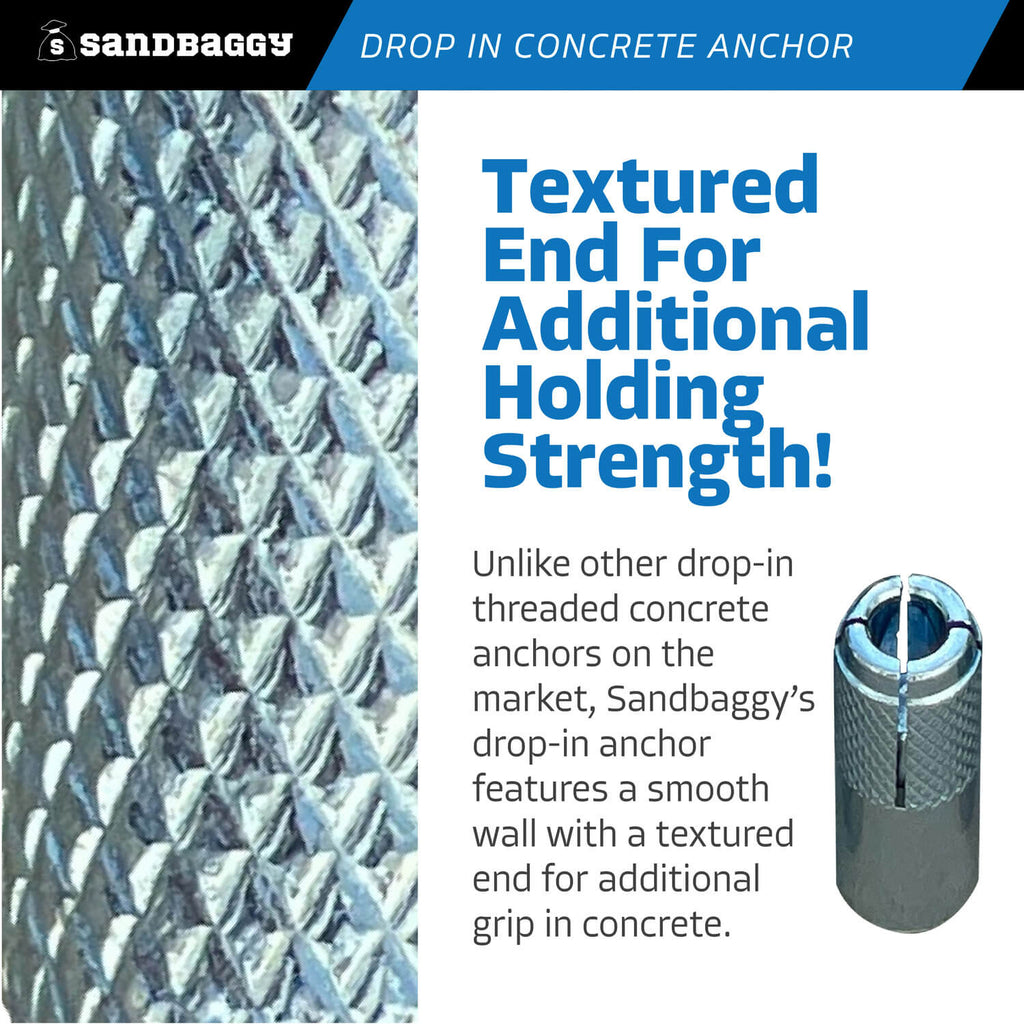 1/2" drop in concrete anchors - textured end