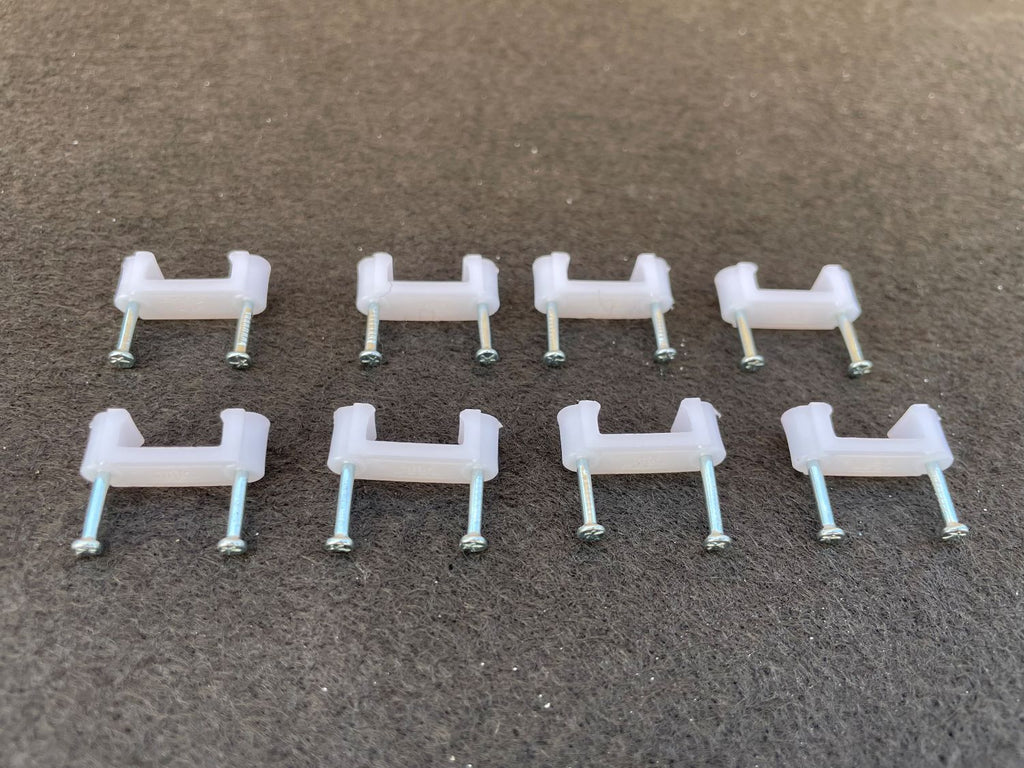 1/2" x 1" white plastic cable staples - galvanized steel