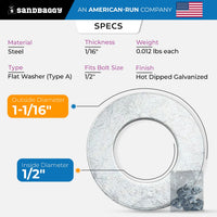 1/2 Hot Dipped Galvanized Washers