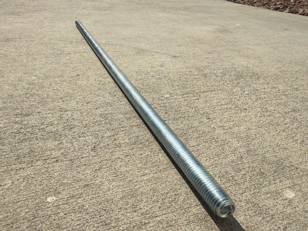 1/2" x 2 ft Threaded Rod - Galvanized (Zinc Plated)
