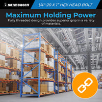 1/4-20 x 1 hex bolt - fully threaded