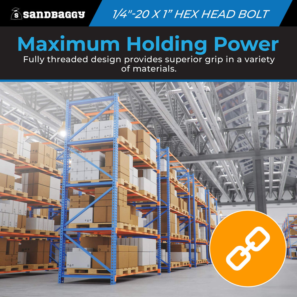 1/4-20 x 1 hex bolt - fully threaded