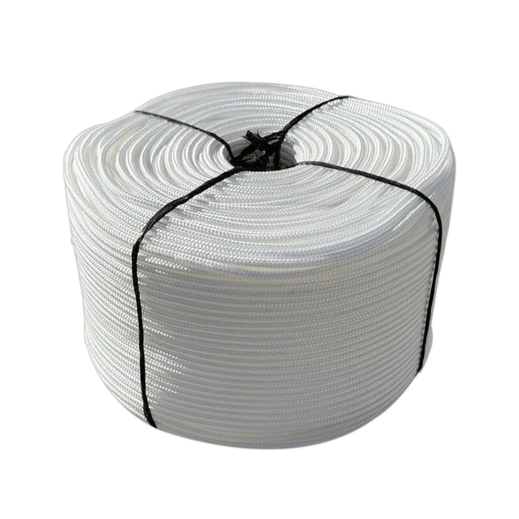 Solid Braid Nylon Rope 1/4" x 1000 ft White | Golf Course Rope & Outdoor Use