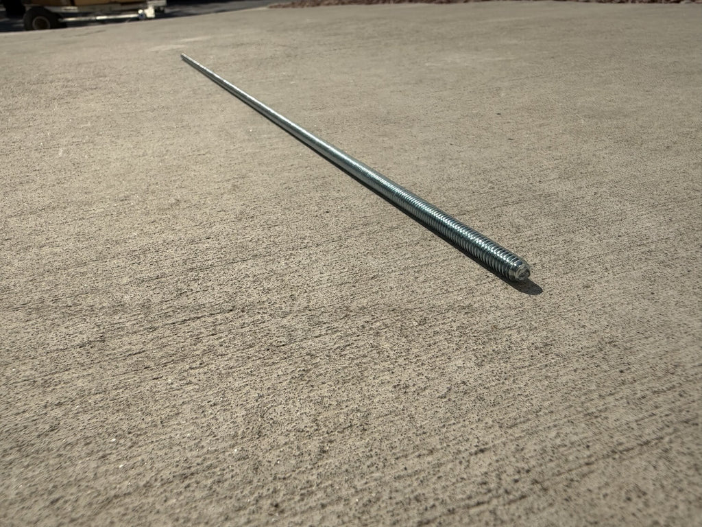 1/4" x 2 ft Threaded Rod - Galvanized (Zinc Plated)