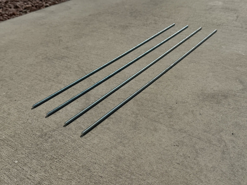 1/4" x 2 ft Threaded Rod - Galvanized (Zinc Plated)