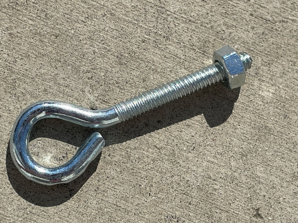 1/4" x 2-3/4" Galvanized Steel Eye Bolt with Hex Nut