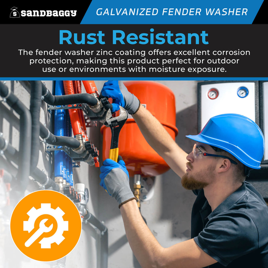 1/4” x 1-1/4” Galvanized Fender Washer - rust resistant