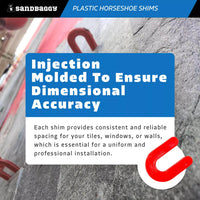 1/8" spacing plastic horseshoe shims