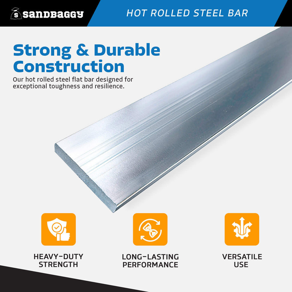 1/8" x 1/2" x 36" Hot Rolled Steel Flat Bar - heavy duty