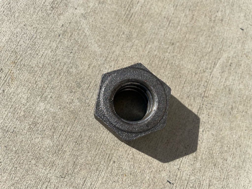 1" Hex Coil Rod Nuts (Threaded) - Plain Steel